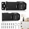 Pack of 2 Security Hasp, Lockable Cabinet Lock with Code,