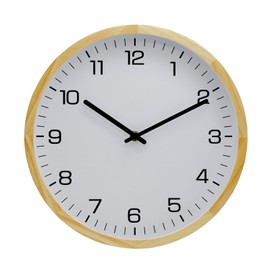 MEIRED Wooden Wall Clock 12 Inch Silent Non Ticking Wall Clocks Battery Operated Wood Analog Retro Round Clock Decorative for Kitchen,Home,Living Room,Classroom, Log White