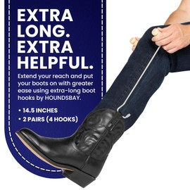 Cowboy Boot Hooks for Men and Women - Boot Puller for Cowboy Boots with Long Handles - Boot Hooks for Pulling on Boots - Boot Pullers with Long Handles - Cowboy Boot Accessories