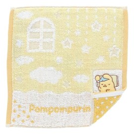 Marushin 3725010300 Mini Towel, Sanrio Pom Pom Pudding, 100% Cotton, Antibacterial and Odor Resistant, Hand Towel, Handkerchief, Present, Gift, Birthday