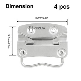 Eilumduo 4Pcs Ring Chest Handles, Stainless Steel Wooden Box Pull Heavy Duty Toolbox Handle for Door and Case (M-Handle, 80mm Length)