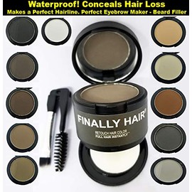 Finally Hair Finally Hair Powder Hair Loss Concealer, Hairline Creator, Eye Brow Enhancer, Beard Filler (Pure White, Unscented)