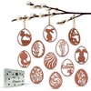 Birdart Box® 12x Ostereier zum Aufhängen – Osterdeko aus Holz,