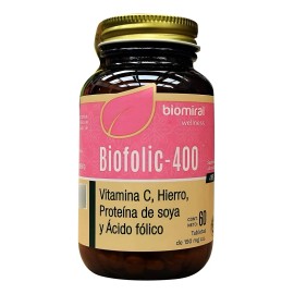 Biofolic-400 C/60 Tab / Ácido Fólico, Vitamina C, Hierro Tabletas