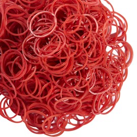 AMUU Rubber Bands 500pcs Red 2.5cm 1inch Small mini Rubber Bands for Office School Home Elastic Band