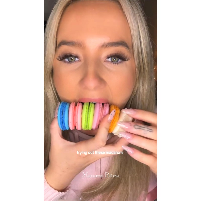 French Macarons - Macaron Bites Strawberry Macarons, 24 Count