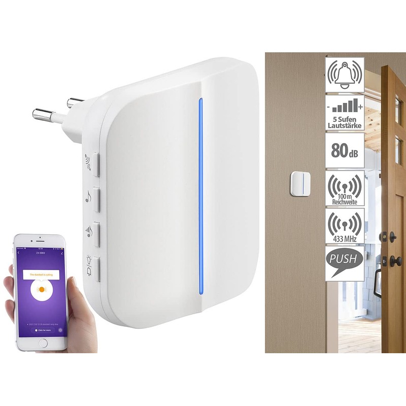 Somikon Bell: WiFi Socket Receiver & Kinetic Bell Push App