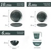 Famiware Dinnerware Sets for 8, Ocean Round 24-Piece Kitchen Plates