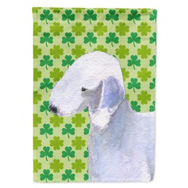Caroline's Treasures SS4414GF Bedlington Terrier St. Patrick's Day Shamrock Portrait Garden Flag Mailbox Flag Decorative Yard Flag Banner Outside Patio Artwork Yard Flower Beds, Garden Size, Multicol