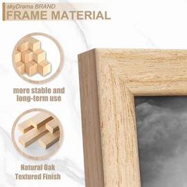 skyDrama Natural Solid Wood 8x8 Picture Frame, Display 8 x 8 Inch Picture Poster Photo, Vertical & Horizontal Wall Hanging - 2 Pack/Black/8"x8"
