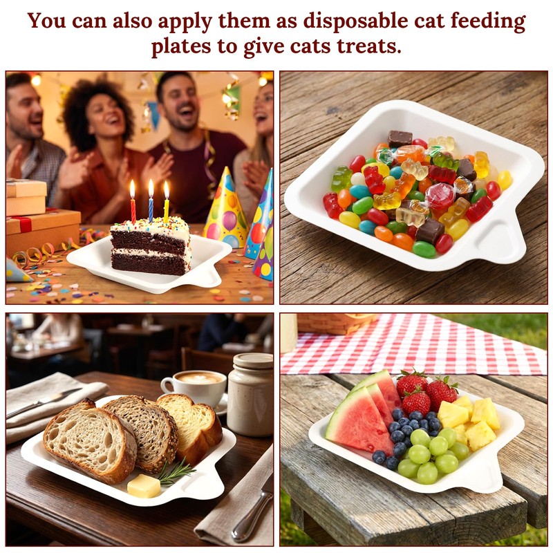 400 Pcs Small Disposable Paper Plates 4 Inch Mini Square