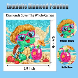 eimivrc Diamond Art Kits for Kids,with Wooden Frame Easy Cute 5D Diamond Art Painting Kids Kits,Diamond Art Painting for Home Wall Decor(7x7 inch)