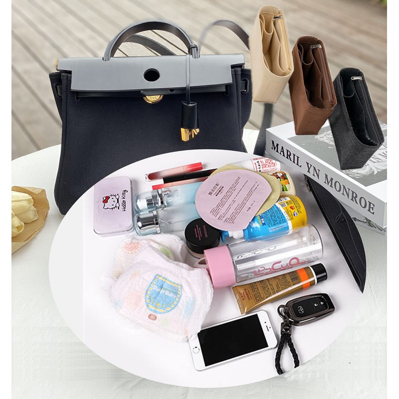 Lckaey for Handbags Herbag 31 organizer Purse Organizer insert 1011brown-26.5