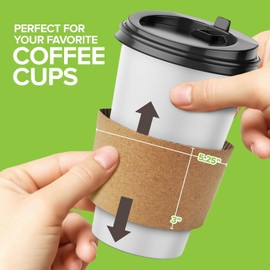 2000 Count Cup Sleeves 10-24 oz – Recyclable Insulating Sleeves for Everyday Use, Caterers, and Shops
