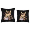 Kawaii German Shepherd Ramen Bowl Anime Japanese Noodles Throw Pillow