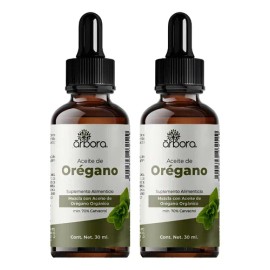 Árbora - 2 Pack Aceite de Orégano 70% Carvacrol con Aceite de Oliva Árbora 30ml - 2 Pack - Top Quality
