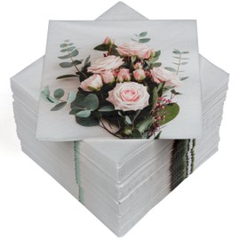 HEKU 100 napkins, 3-ply, 33 x 33 cm, rose bouquet, absorbent and practical packaging, wide selection, ideal for special occasions