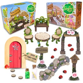Fairy Garden Accessories Fairy Door Kit with Fairy Garden Ornaments Outdoor to Create an Enchanting Fairy Garden 22 Piece Fairy Garden Kits for Children Fairy Toys Suitable for Indoor and Outdoor