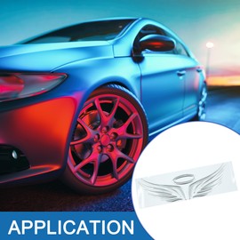 A ABSOPRO Universal Angel Wings Pattern Car Sticker 3D Reflective Sticker Replacement Silver Tone