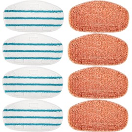 Paquete de 8 almohadillas para orejas de repuesto para fregona de vapor compatibles con PurSteam Mop Cleaner 10 en 1, 4 almohadillas para orejas de limpieza ultra mejoradas y 4 almohadillas