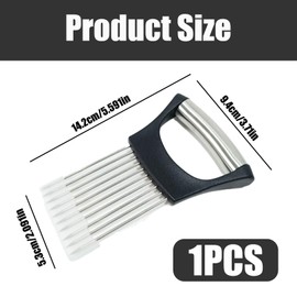 Onion Holder Stainless Steel Vegetable Cutter, Metal Onion Cutter Holder Food Slice Assistant, Cutting Aid Tool, Kitchen Aid, Cooking Accessories, Kitchen Utensils, Onion Cutter for Meat, Vegetable