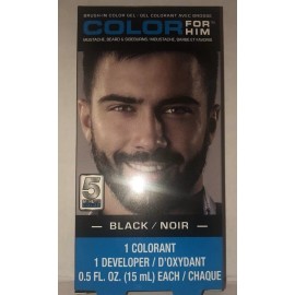 For Him Black For Him Mustache Beard & Sideburns 5 Min Brush In Color Gel-NEW-SHIP24
