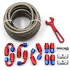 AN6 20FT Fuel Line Hose Kit, Stainless Steel Braided 3/8" - 8.73mm ID (AN6, Stainless Steel)