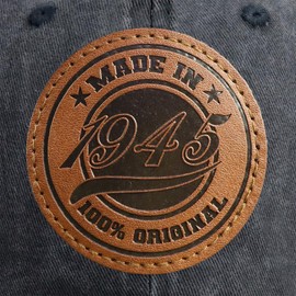 Tacoesha 80th Birthday Decorations, Made In 1945 100 Percent Original Hats for Men Women, 80 Year Old Limited Edition Baseball Cap Retirement Gifts Mom Dad Black'