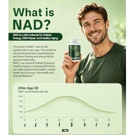 Suplemento liposomal NAD Resveratrol 500mg puro NAD+ por porción apoya la función cerebral, antienvejecimiento, energía celular para hombres y mujeres