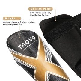 TAGVO Soccer Shin Guards for Kids Youth - Protective Soccer Equipment for Boys Girls - Adults Men Women Soccer Shin Guards - Soccer Shin Pads for Kids Girls Boys, High Impact Resistant