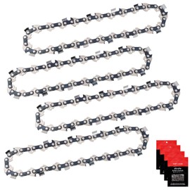 Eyoloty Pack of 4 Saw Chains 20 cm 3/8 Inch LP Pitch 1.3 mm 33 Drive Links Chainsaw Chain Compatible with Alpina, Bosch, Einhell, Ferrex, Florabest, Gardol, Greenworks, Ryobi, Stiga and More