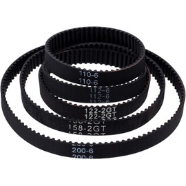 PAGOW 5 Pcs 3D Printing GT2 Timing Belt, Rubber 3D Printer Belt, Non-Slip GT2 Belt, 3D Printer Parts & Accessories (110mm 112mm 122mm 158mm 200mm)