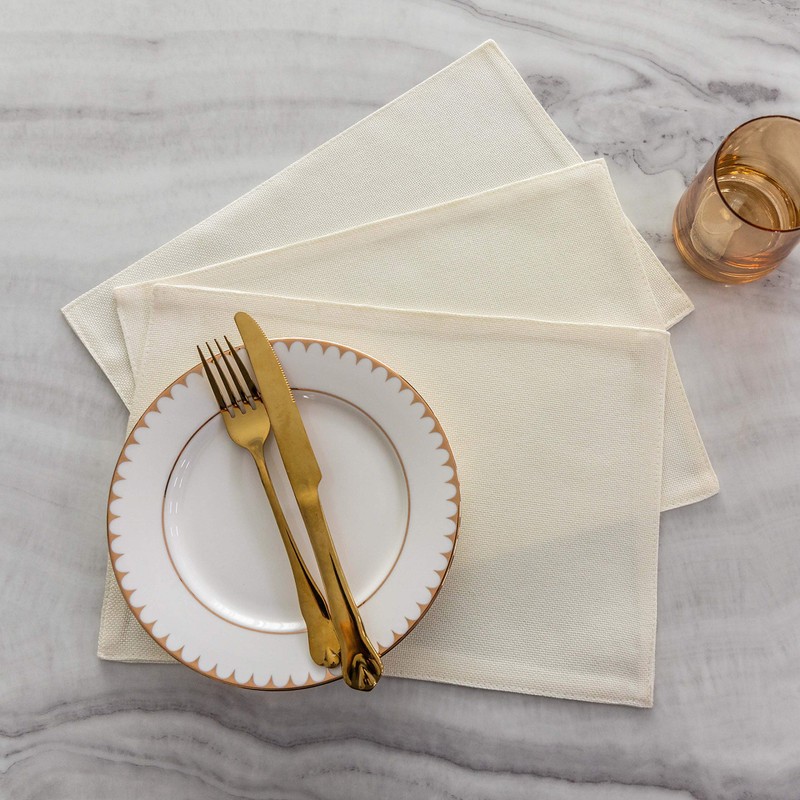 Home Brilliant Light Beige Rectangle Placemats 33 X 48 CM,