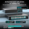 24 Port PoE Switch Unmanaged, 24 Port PoE+@400W, 2 Gigabit