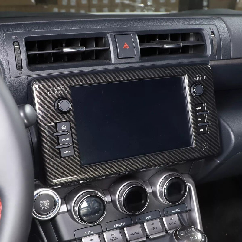 Ynei 5Pcs ABS Carbon Fiber Interior Center Console Trim Set