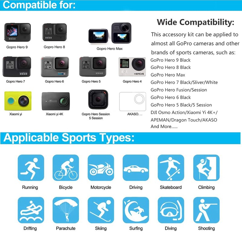 Black pro 60 in 1 Camera Accessories Kit Compatible with