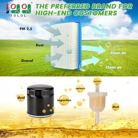 10L0L Golf Cart DS Tune Up Kit W/Clutch Drive Belt & Generator Belt fit 1992-2004 Club Car DS Gas Models with FE290 Kawasaki Motor, Include Air & Oil Fuel Filters Spark Plug,OEM 1025582, 101916701