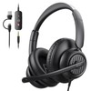 EKSA H8 USB Headset with Microphone for Work, Stereo Wired