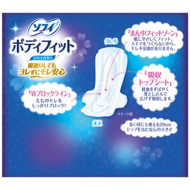 Sophy Body Fit Super Night Guard with Wings for Night, 11.4 inches (29 cm), 36 Sheets (9 Sheets x 4 Pieces) (Sanitary Supplies Napkins)