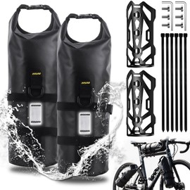 Desing Wish 4.5L 2 Piece Fork Bags Bicycle Waterproof Bicycle Bag Front Wheel with Versatile Holder Rolltop Bicycle Frame Bag Bike Bicycle Bag for MTB Road Bike Ebikes Gravel Bike Accessories