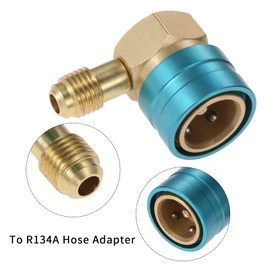 Aupoko R1234YF to R134A Hose Adapter, R12 to R134A Low Side Quick Coupling A/C Fitting, 1/4 Inch SAE Male Thread and R1234YF 14 mm Low Side Connection for Car Air Conditioners Charging