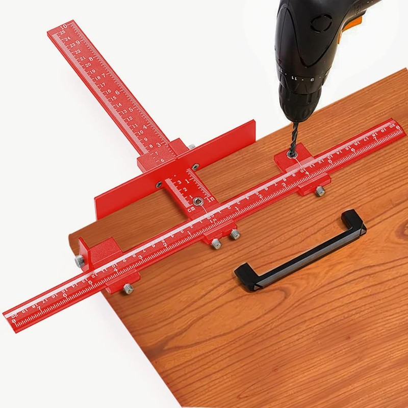 Joywayus Aluminum Alloy Cabinet Hardware Jig Drill Punch Locator Guide