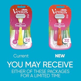 Gillette Venus Tropical - Maquinilla de afeitar desechable para mujer, 3 unidades