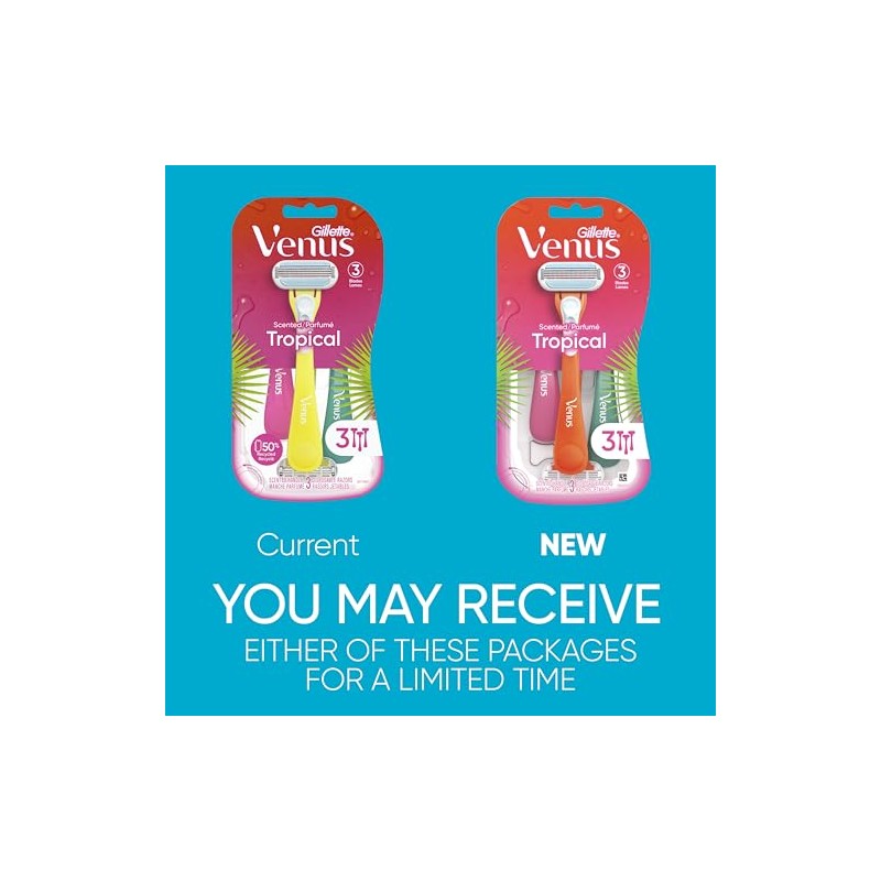 Gillette Venus Tropical - Maquinilla de afeitar desechable para mujer,