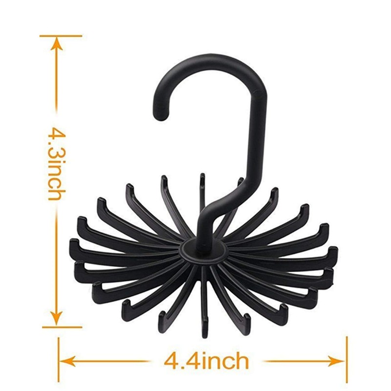 SUNTRADE 4PCS 360 Degrees Rotating Scarf Tie Hanger 20 Hooks