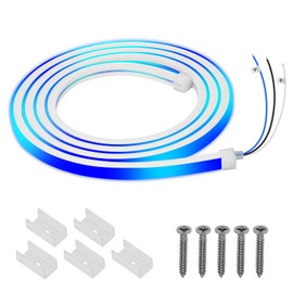 RVZONE LED Boat Strip Lights 12V White and Blue Dual Color Marine Pontoon LED Light. Waterproof Boat Interior Deck Lighting for Night Fishing Pontoon Kayak Yacht (70'')