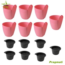 TecTech 7 Pack Self-watering Flower Pots Hanging Basket Hanging Planter 18×16×12.5cm