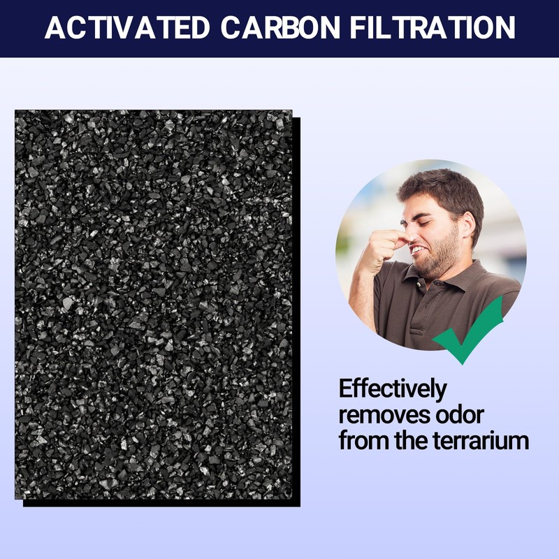 REPTI ZOO Reptile Terrarium Air Purifier Activated Carbon Replacement Filter