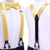 Hi-Tie Men Suspender Bowtie Set Suspenders Pre-tied Bow Tie Pocket