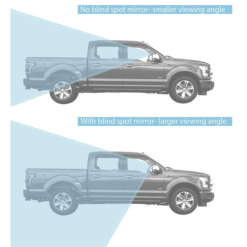 VrooeCoe Convex Stick On Custom Fitted Blind Spot Mirrors Compatible